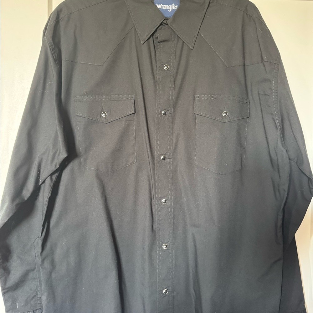Wrangler Men's Classic Black Snap Down Shirt